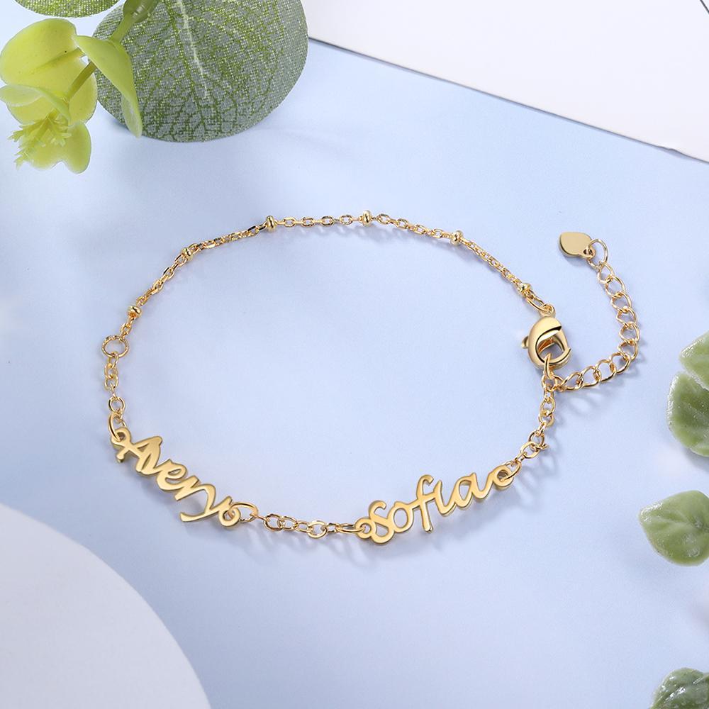 Personalised Bracelet Custom 2 Names Bracelet Gift For Her-Jessemade AU