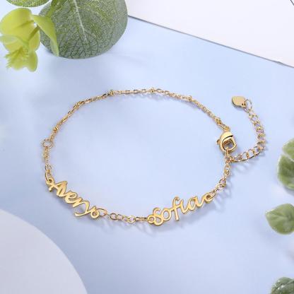 Personalised Bracelet Custom 2 Names Bracelet Gift For Her-Jessemade AU