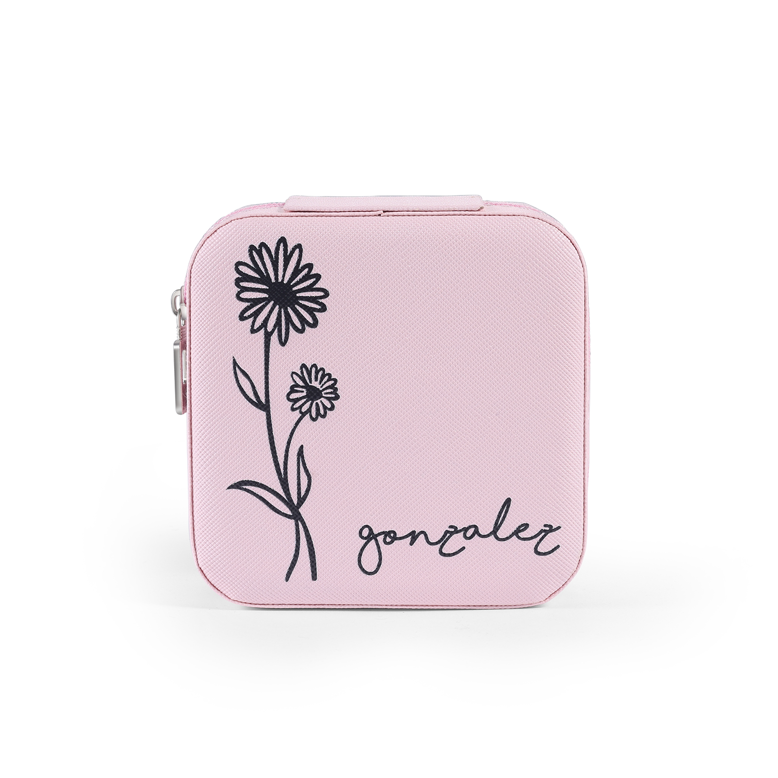 Custom Name Jewelry Gift Box with Birth Flower Personalised Travel Jewelry Box-Jessemade AU