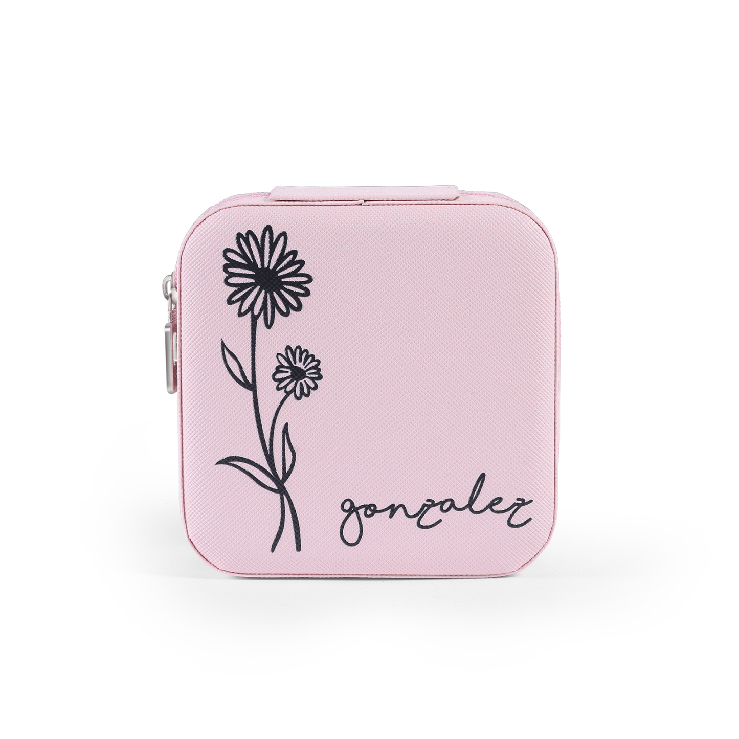 Custom Name Jewelry Gift Box with Birth Flower Personalised Travel Jewelry Box-Jessemade AU