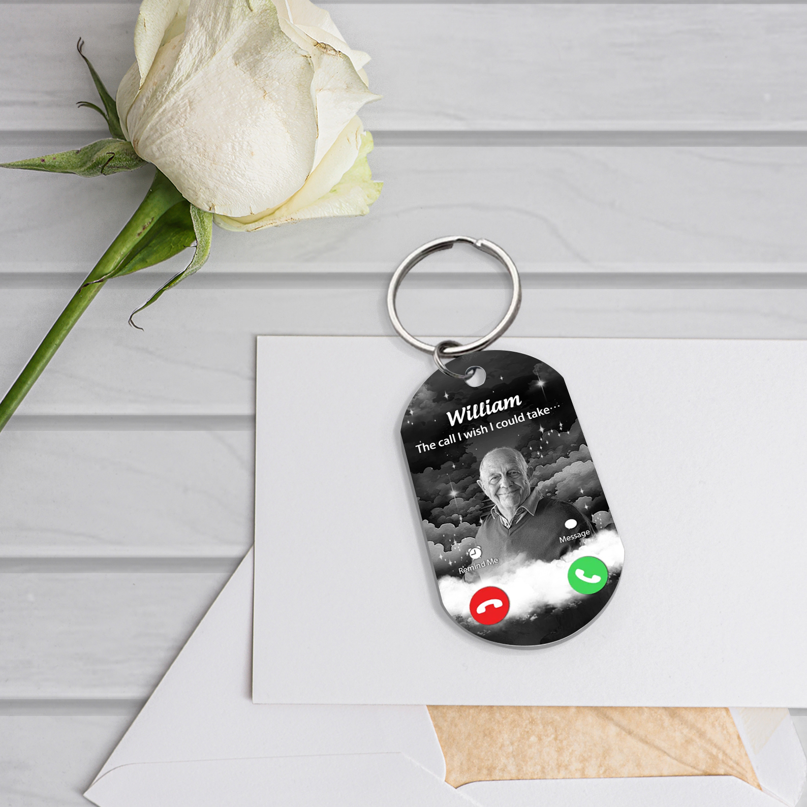 Personalised Photo & Name Keychain Memorial Gift "The Call I Wish I Could Take"-Jessemade AU