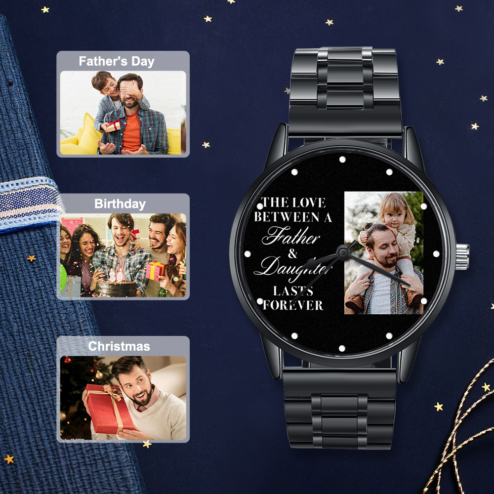 Personalised Photo Watch Custom 1 Photos Mechanical Watch Gifts for Him-Jessemade AU