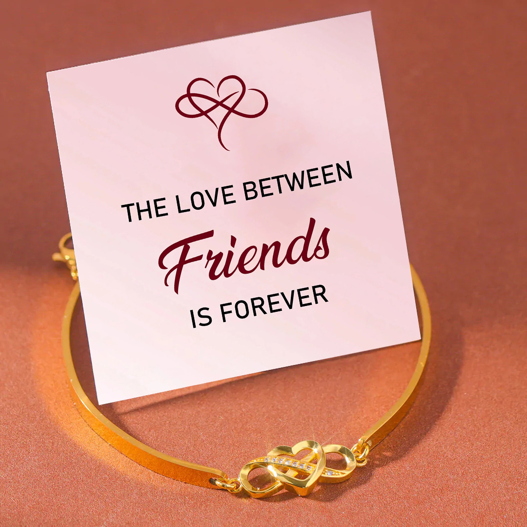 The Love Between Friends Is Forever Infinite Heart Bangle Bracelet-Jessemade AU