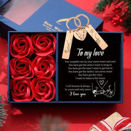 Personalised Hand in Hand Couple Keychain Set Engrave Name Matching Couple Gifts-Jessemade AU