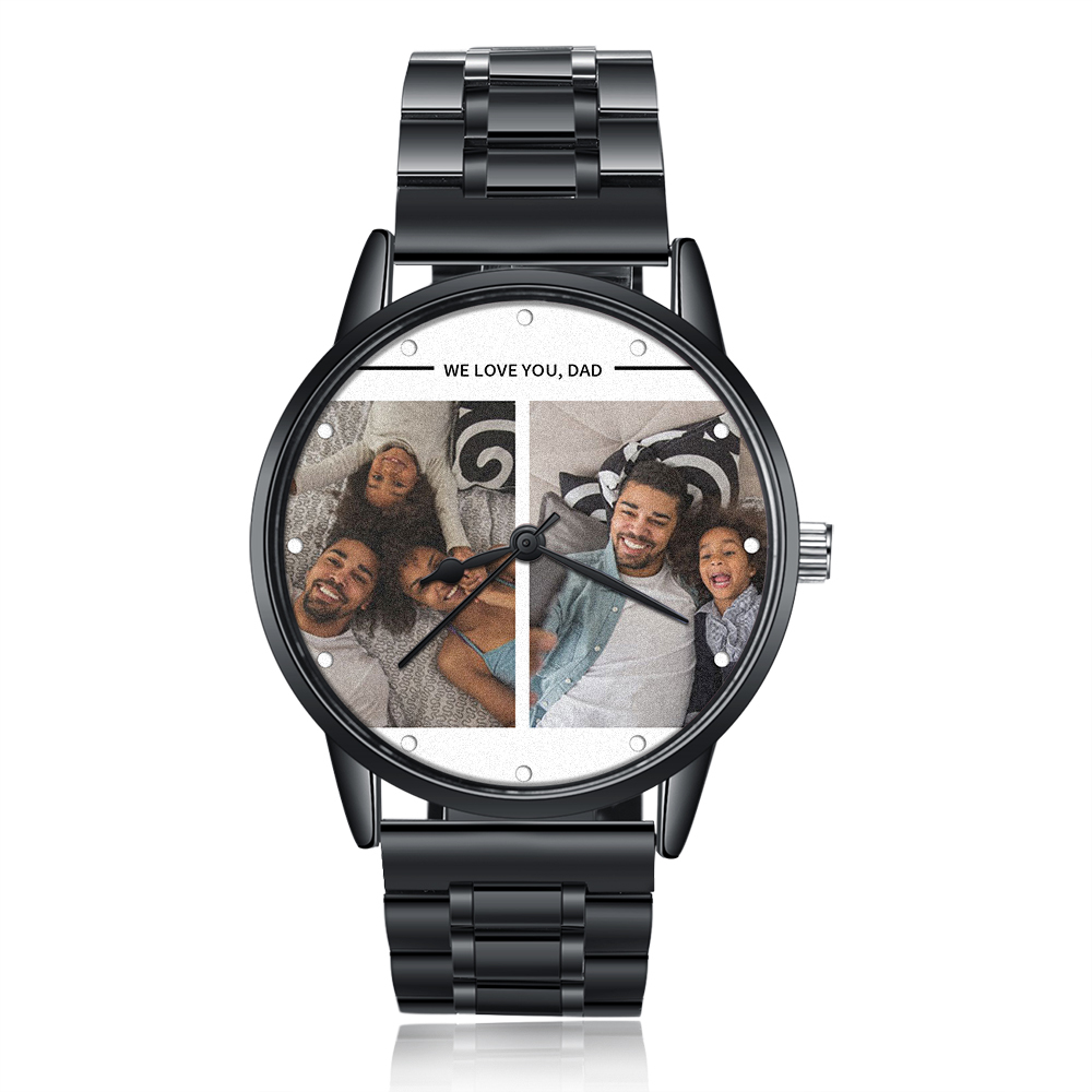 Personalised Photo Watch Custom 2 Photos Mechanical Watch Date Keepsake Gifts for Him-Jessemade AU