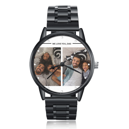 Personalised Photo Watch Custom 2 Photos Mechanical Watch Date Keepsake Gifts for Him-Jessemade AU