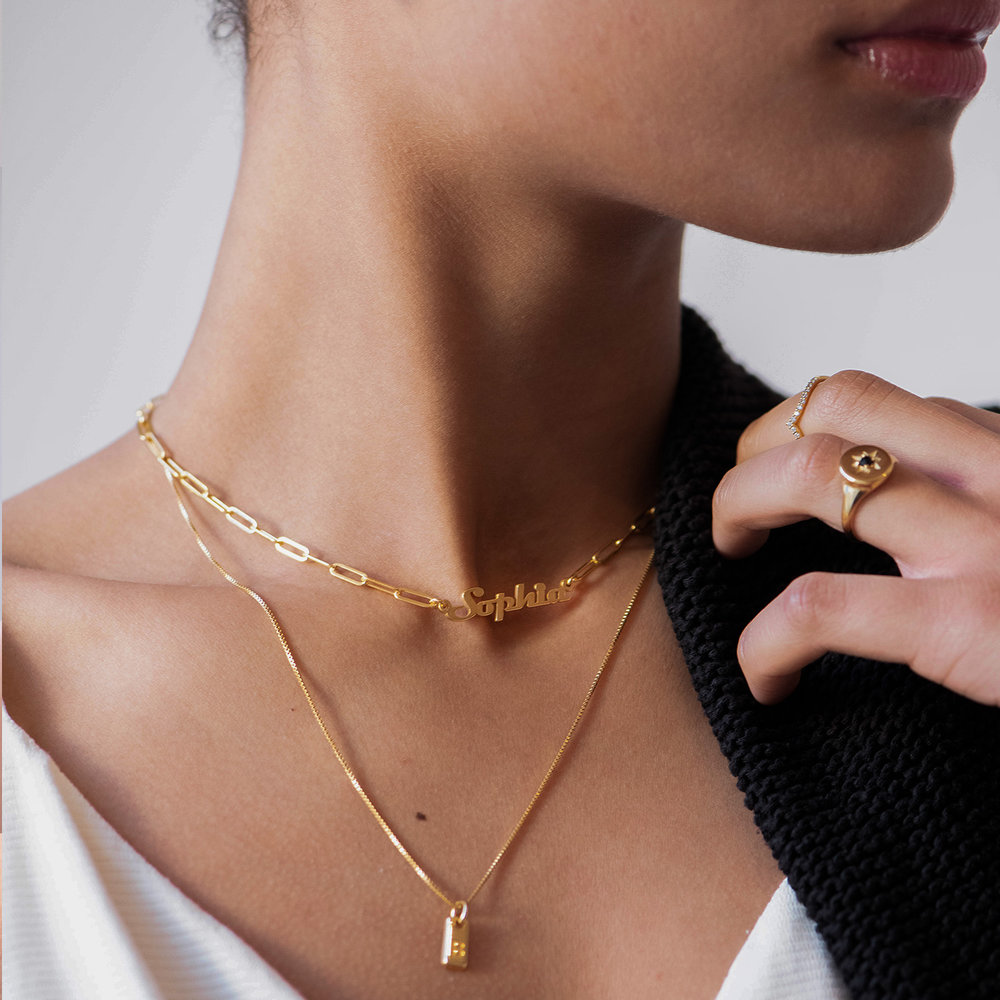 Personalised Chain Link Necklace Custom 1 Name Necklace Gift For Women-Jessemade AU