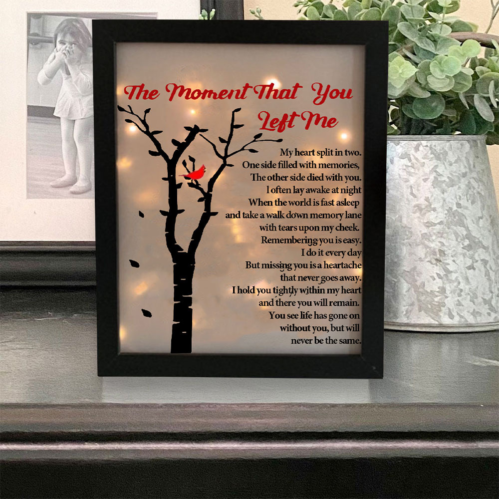 Cardinals Frame The Moment That You Left Me Lighted Shadow Box Memorial Gifts-Jessemade AU