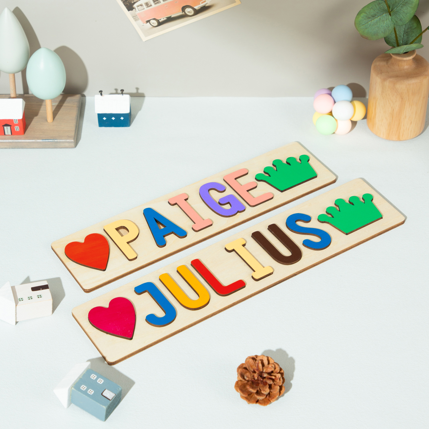 Personalised Kid's Wooden Name Alphabet Puzzle Toy for Toddlers Early Learning Child Toy-Jessemade AU