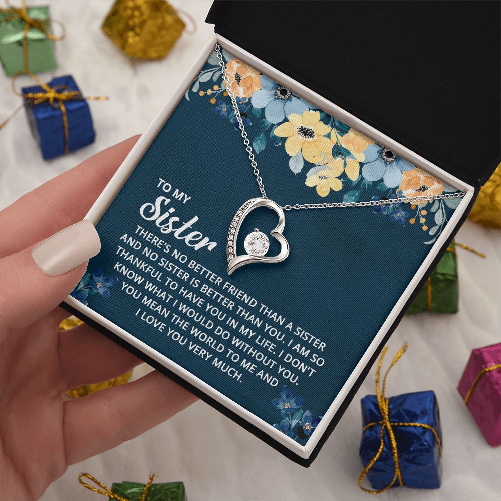 To My Sister Heart Necklace Birthday Gift for Sister - There's No Better Friend Than A Sister-Jessemade AU
