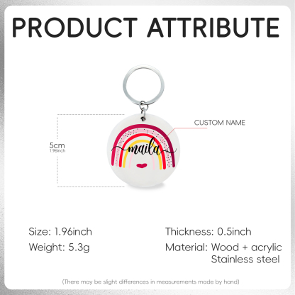 Customised 1 Name Rainbow Heart Keychain Unique Back-to-School Gift for Kids-Jessemade AU