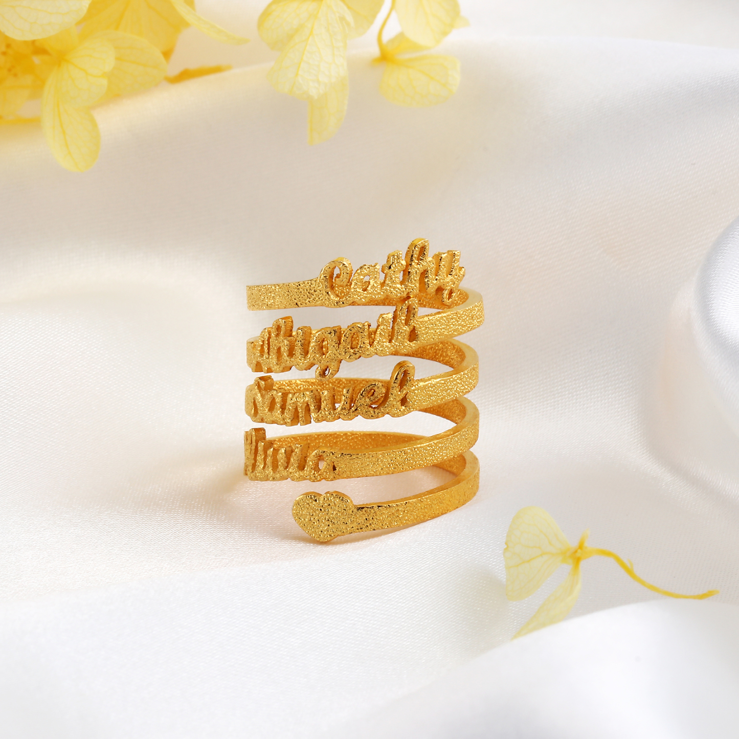 Personalised Family Name Ring Custom 4 Names Gifts For Women-Jessemade AU