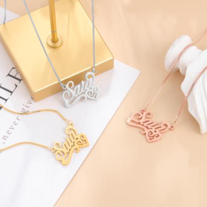 Personalised Necklace Custom 1 Name Necklace Gift For Women-Jessemade AU