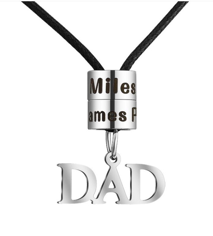 Dad Necklace Personalised Men's Necklace with Beads Engraved 3 Names Gifts For Father-Jessemade AU