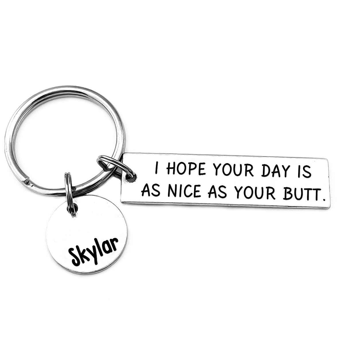 Personalised Name Keychain Funny Keychain Stainless Steel Creative Gift for Couples-Jessemade AU