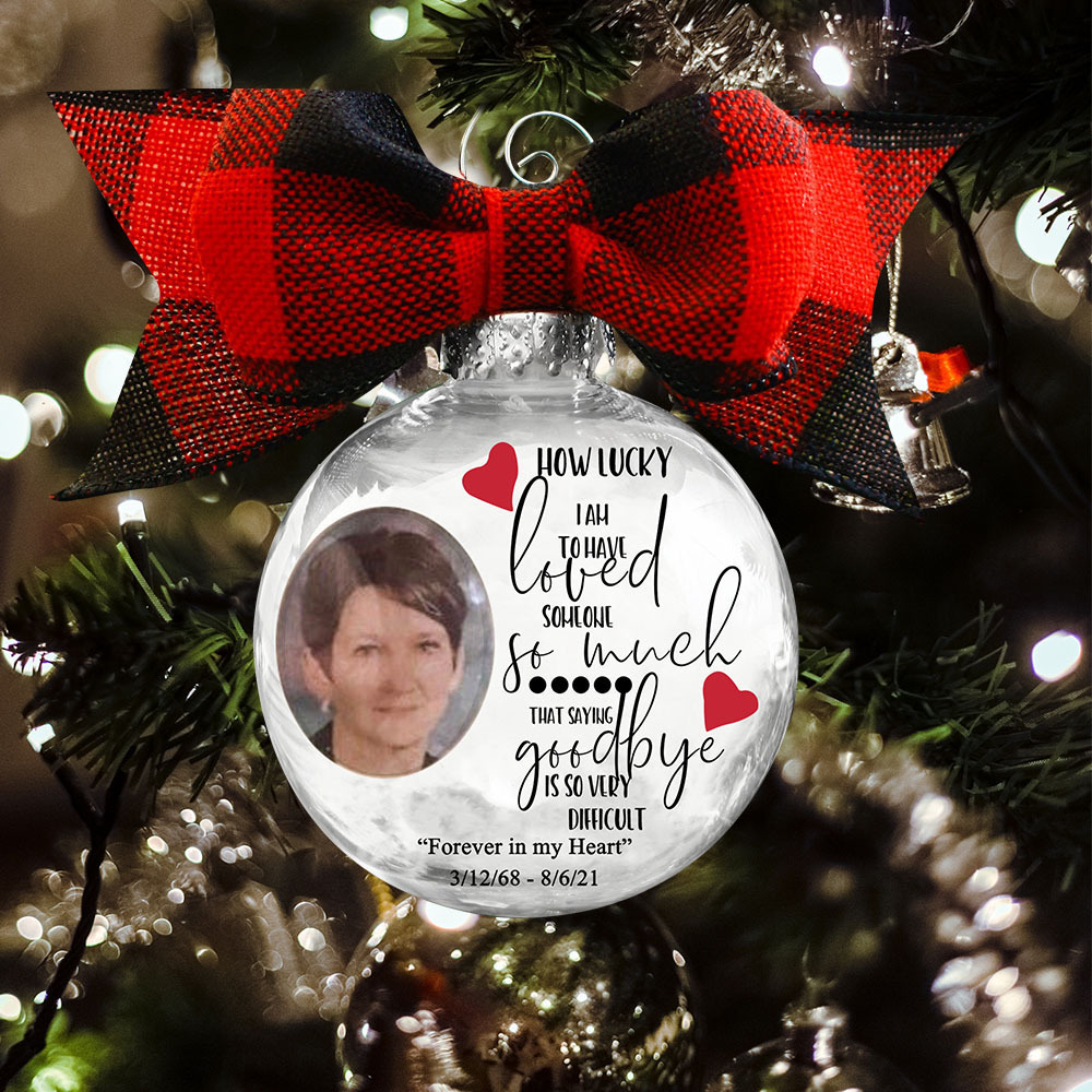 Personalised Photo Ball Ornament Forever in My Heart Memorial Ornament-Jessemade AU