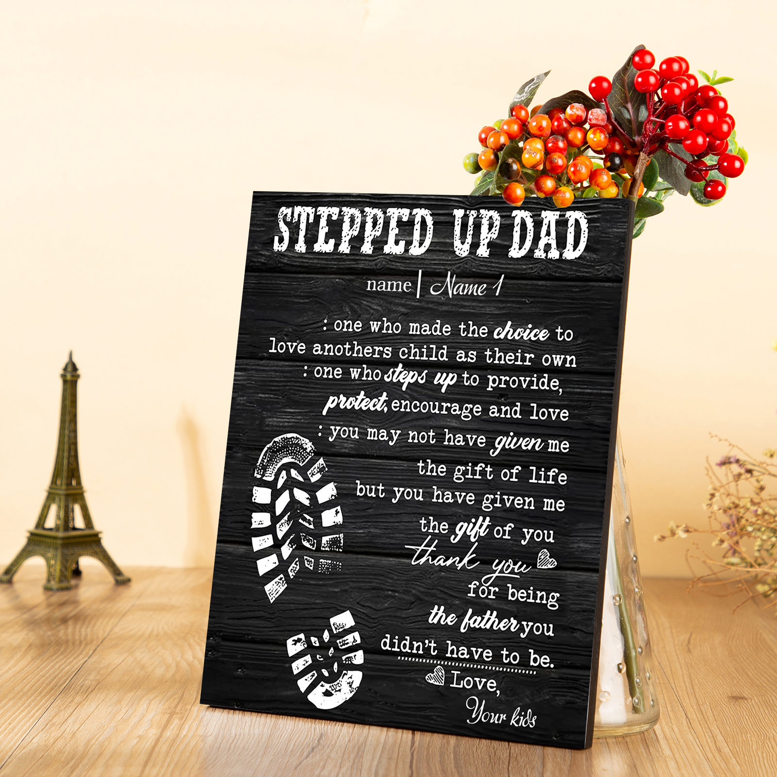 Father's Day Gifts To Dad Photo Frame Wood Signs Keepsake-Jessemade AU