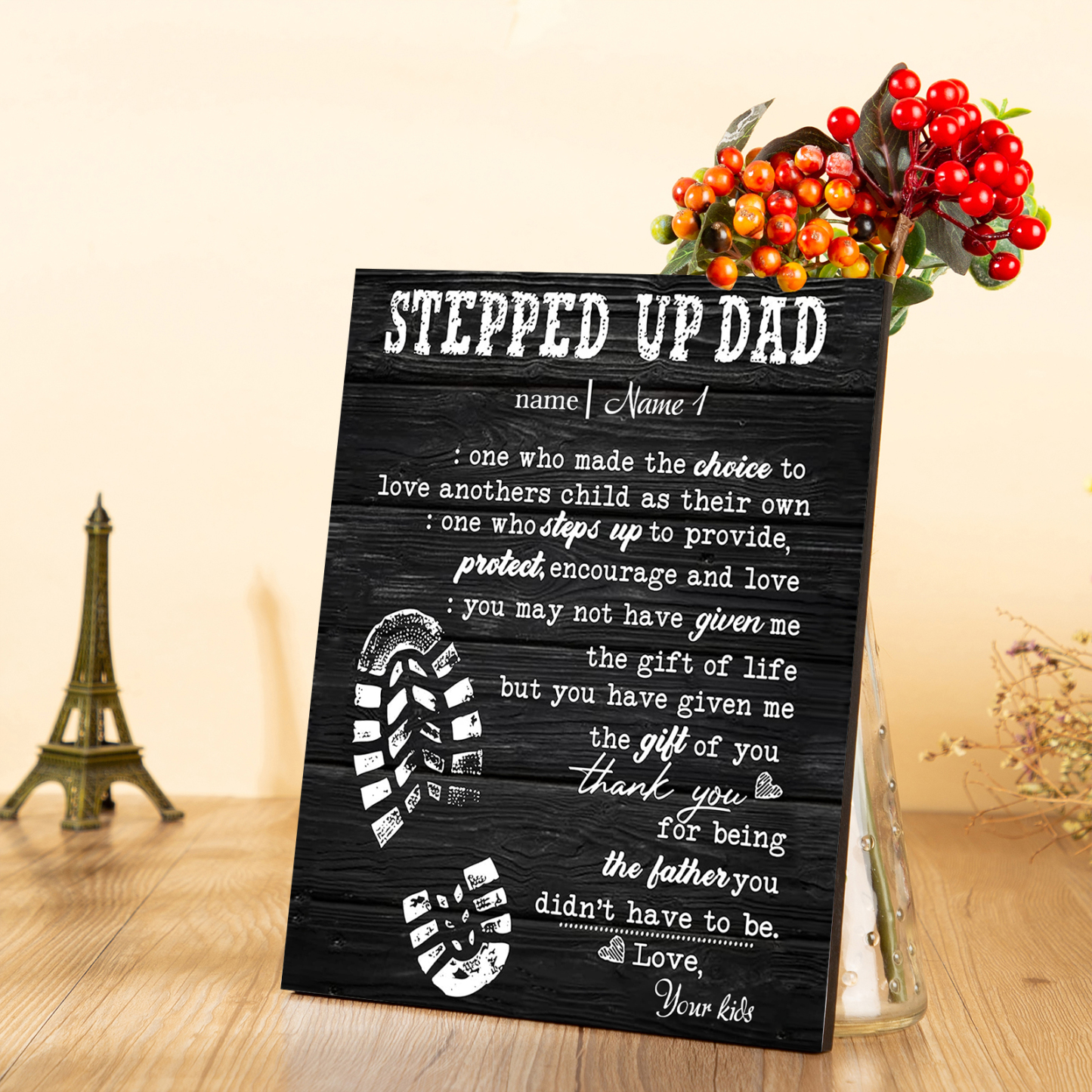 Father's Day Gifts To Dad Photo Frame Wood Signs Keepsake-Jessemade AU