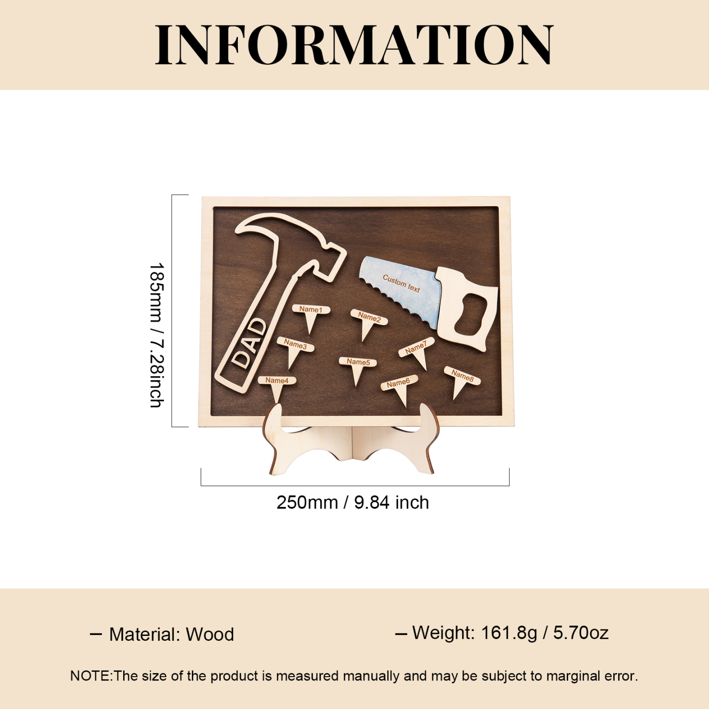 Dad Tool Set Wood Signs Custom 8 Names Father’s Day Handyman Construction Dad Sign-Jessemade AU