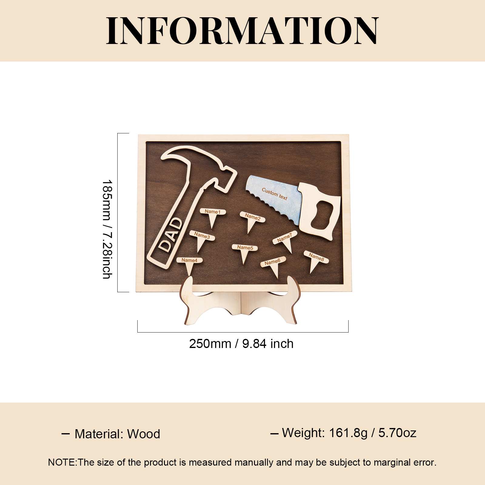 Dad Tool Set Wood Signs Custom 8 Names Father’s Day Handyman Construction Dad Sign-Jessemade AU