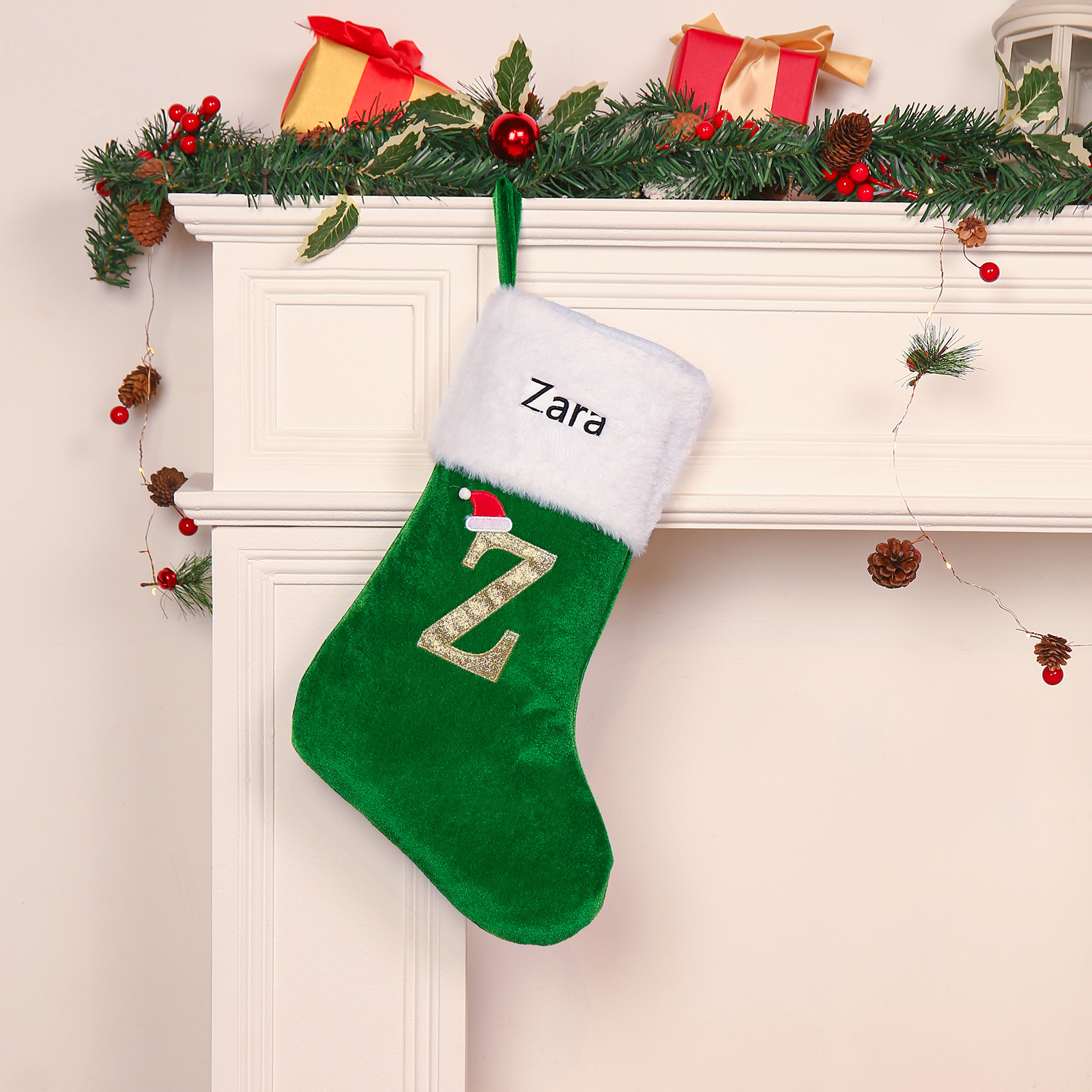 Christmas Letter Stockings Ornaments Custom 1 Name Fireplace Sock Decor Personalised Gifts for Family Friends-Jessemade AU