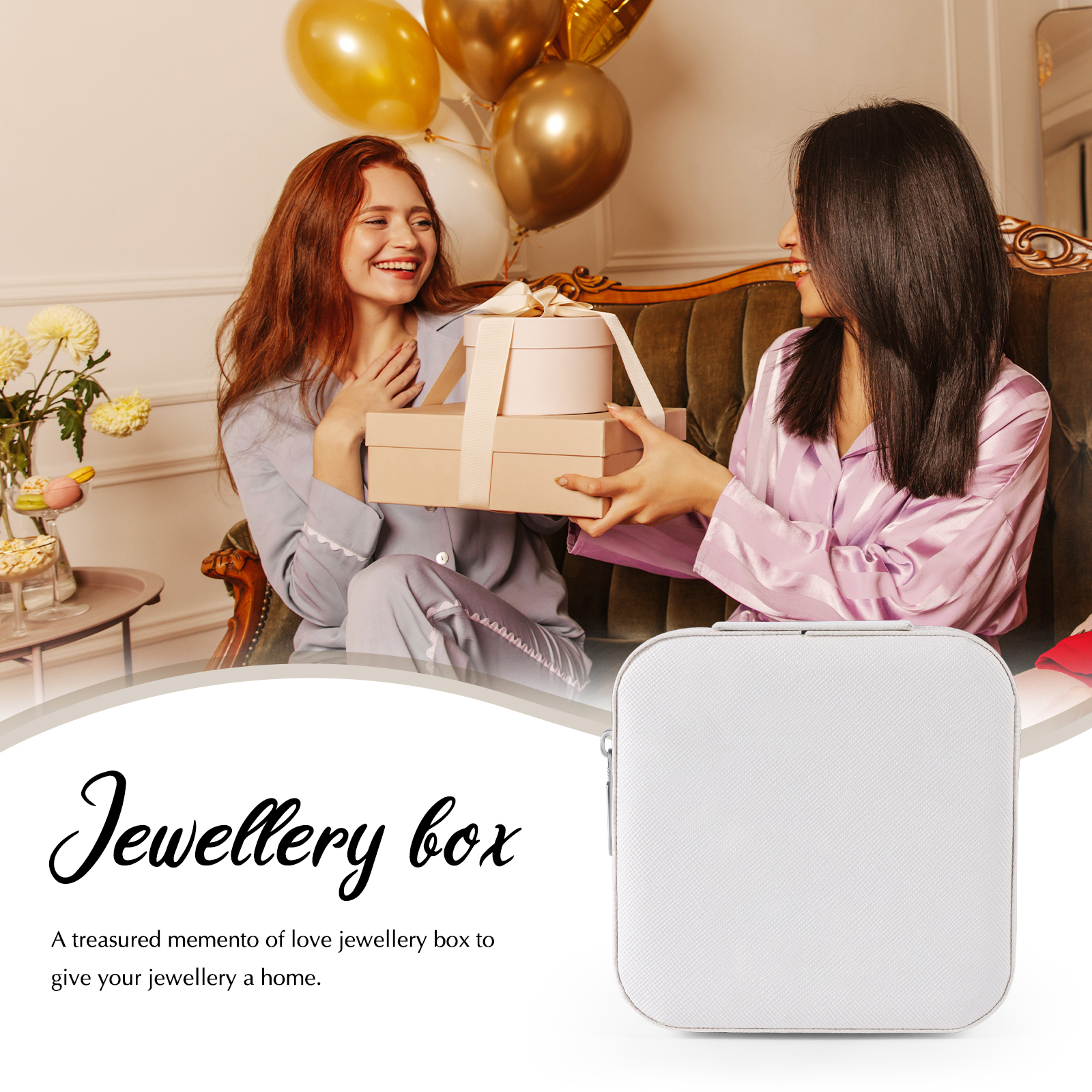 Jewelry Storage Box Gift Box Pink/White/Black Travel Jewelry Box Gifts for Women Girls-Jessemade AU