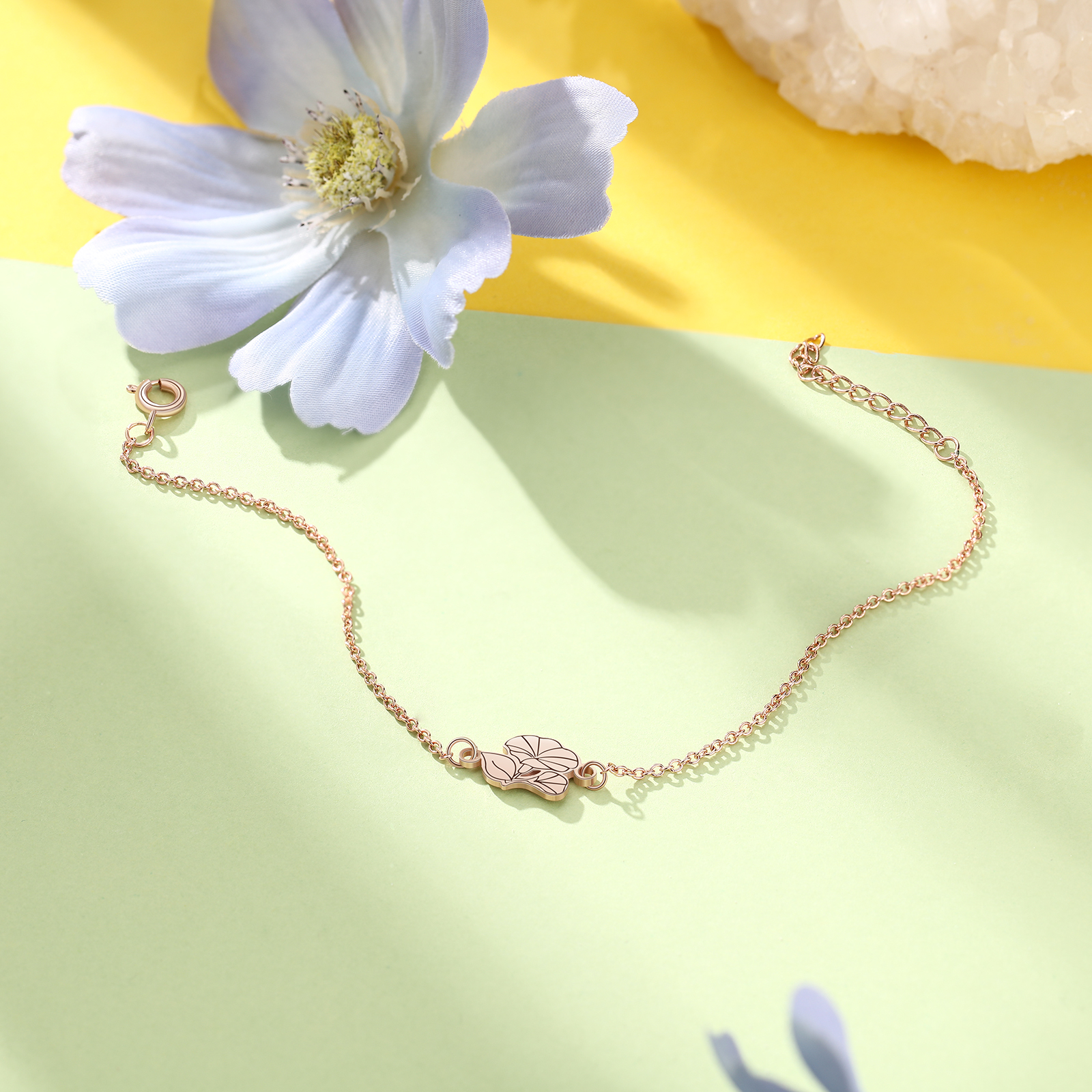 Personalised 1 Birth Flower Elegant Woman's Bracelet-Jessemade AU