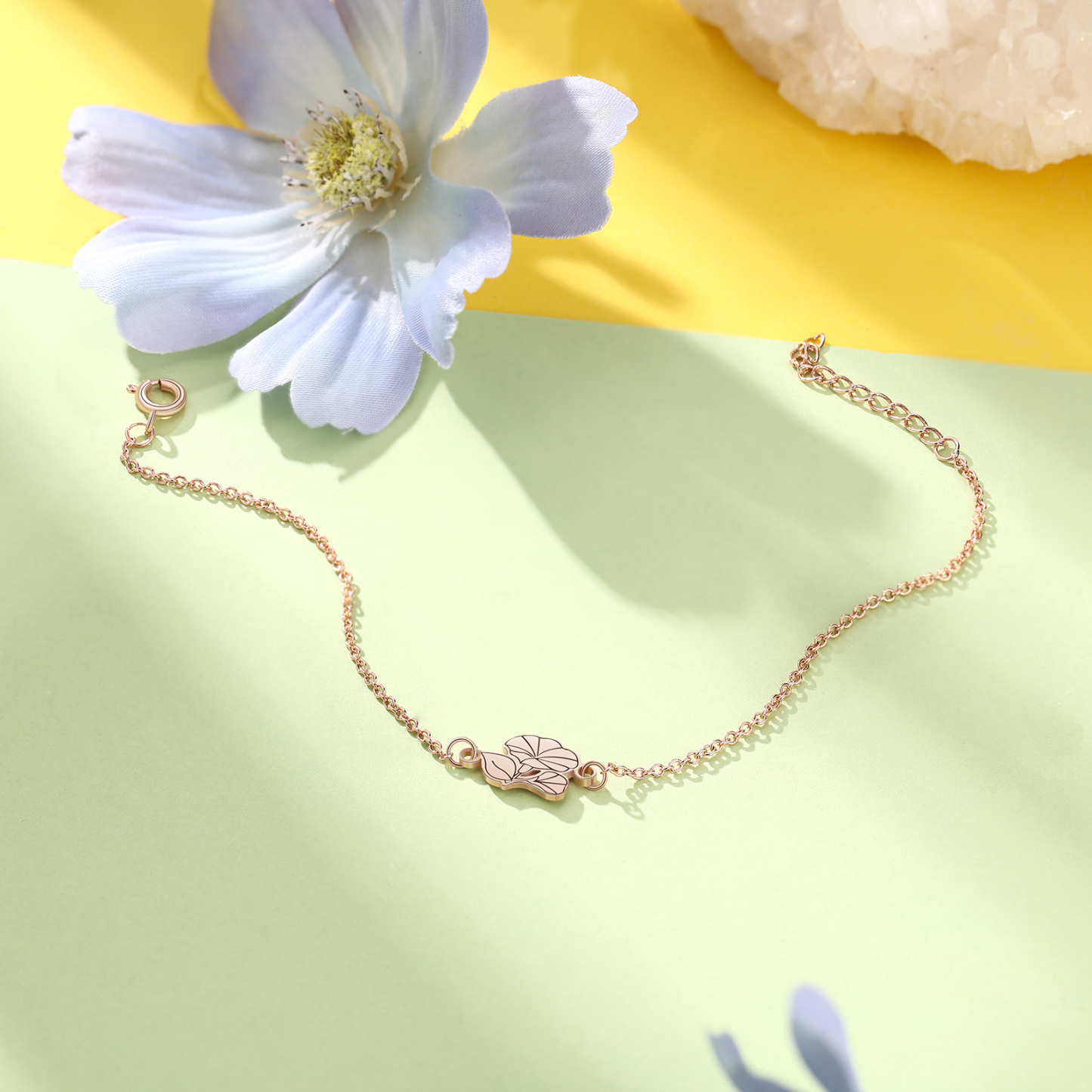 Personalised 1 Birth Flower Elegant Woman's Bracelet-Jessemade AU