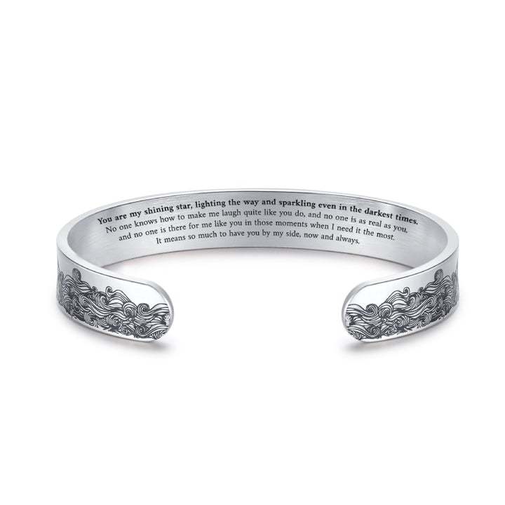 To My Soul Sister, You are my shining star, lighting the way and sparkling even in the darkest times, Cuff Bangle Bracelet Gifts For Her-Jessemade AU