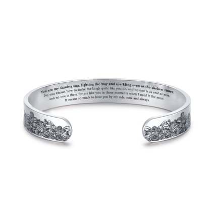 To My Soul Sister, You are my shining star, lighting the way and sparkling even in the darkest times, Cuff Bangle Bracelet Gifts For Her-Jessemade AU