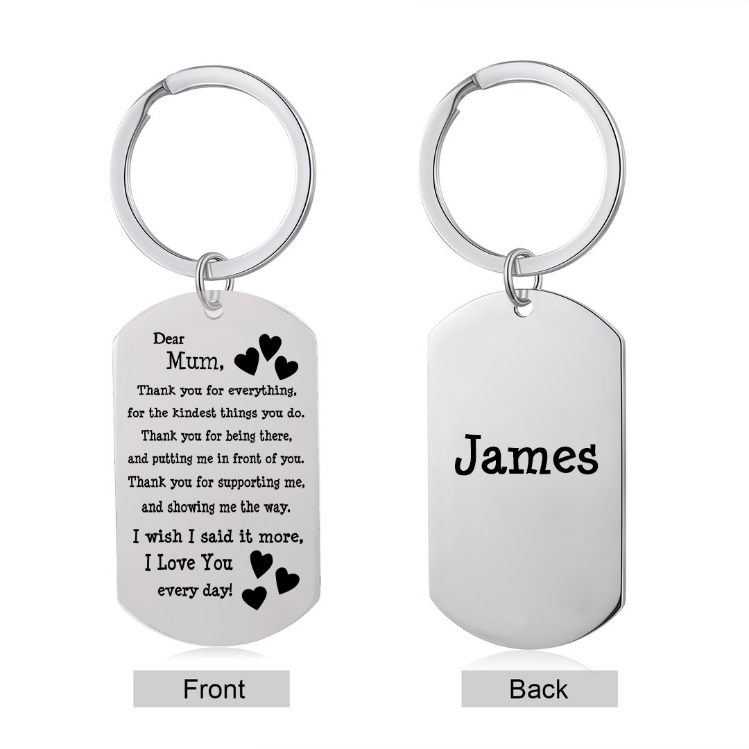 Personalised Text Keychain Gift for Mum/Mom - Thank You For Everything, For The Kindest Things You Do-Jessemade AU