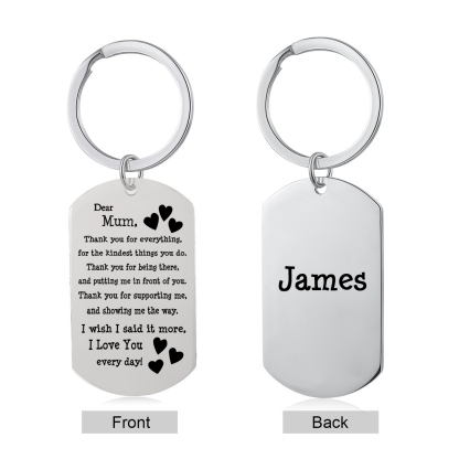 Personalised Text Keychain Gift for Mum/Mom - Thank You For Everything, For The Kindest Things You Do-Jessemade AU