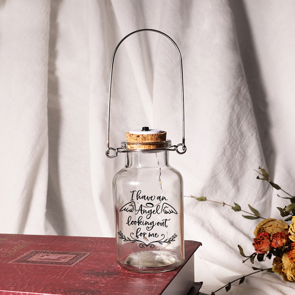 Memorial Jar Night Light "I Have An Angel Looking Out for Me"-Jessemade AU