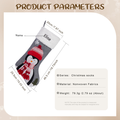 Customised 1 Name Christmas Stockings Ornaments Personalised Christmas Gray Gifts for Family Friends-Jessemade AU