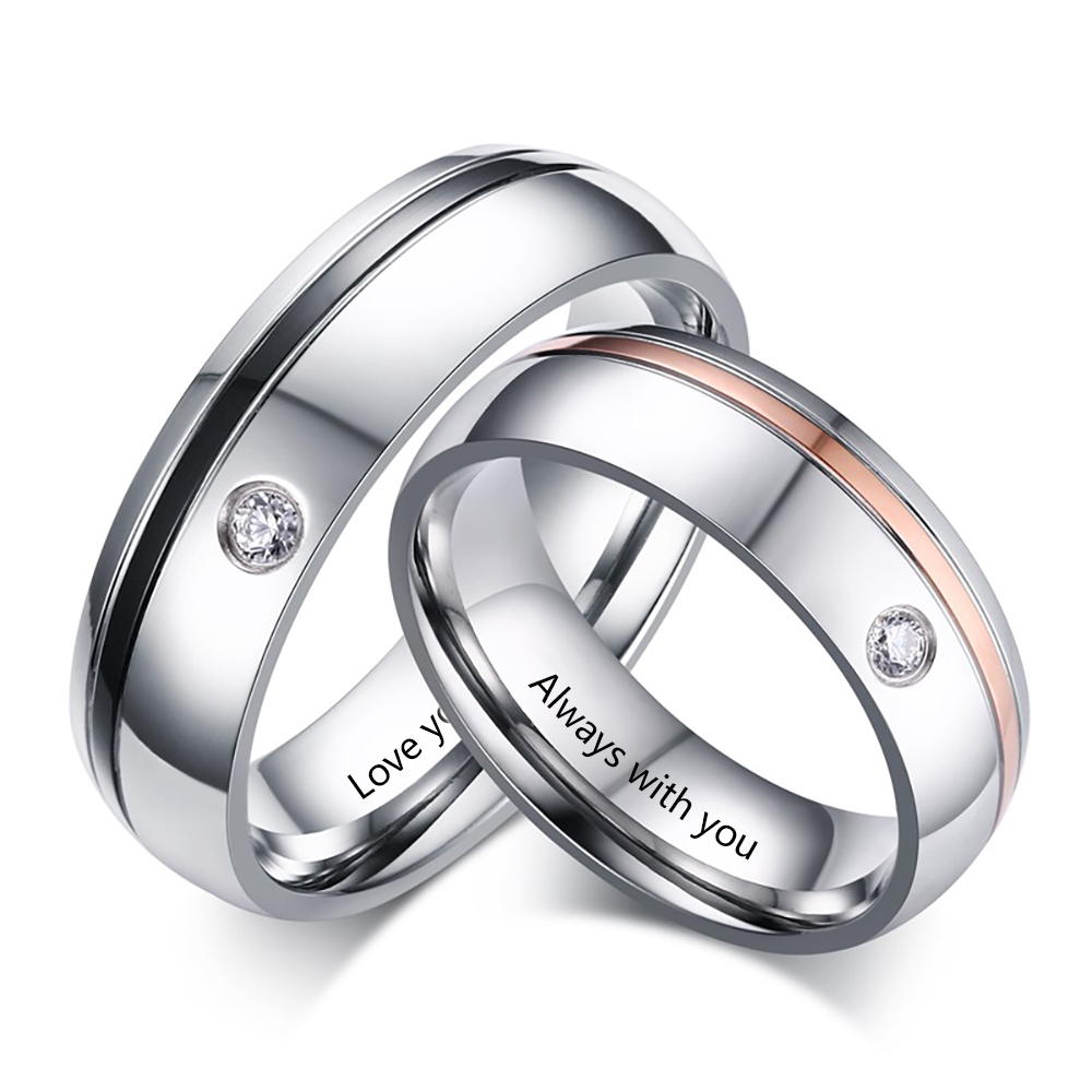Personalised Couple Ring Engrave Love Message Matching Rings Gift for Couple Friends BBF-Jessemade AU