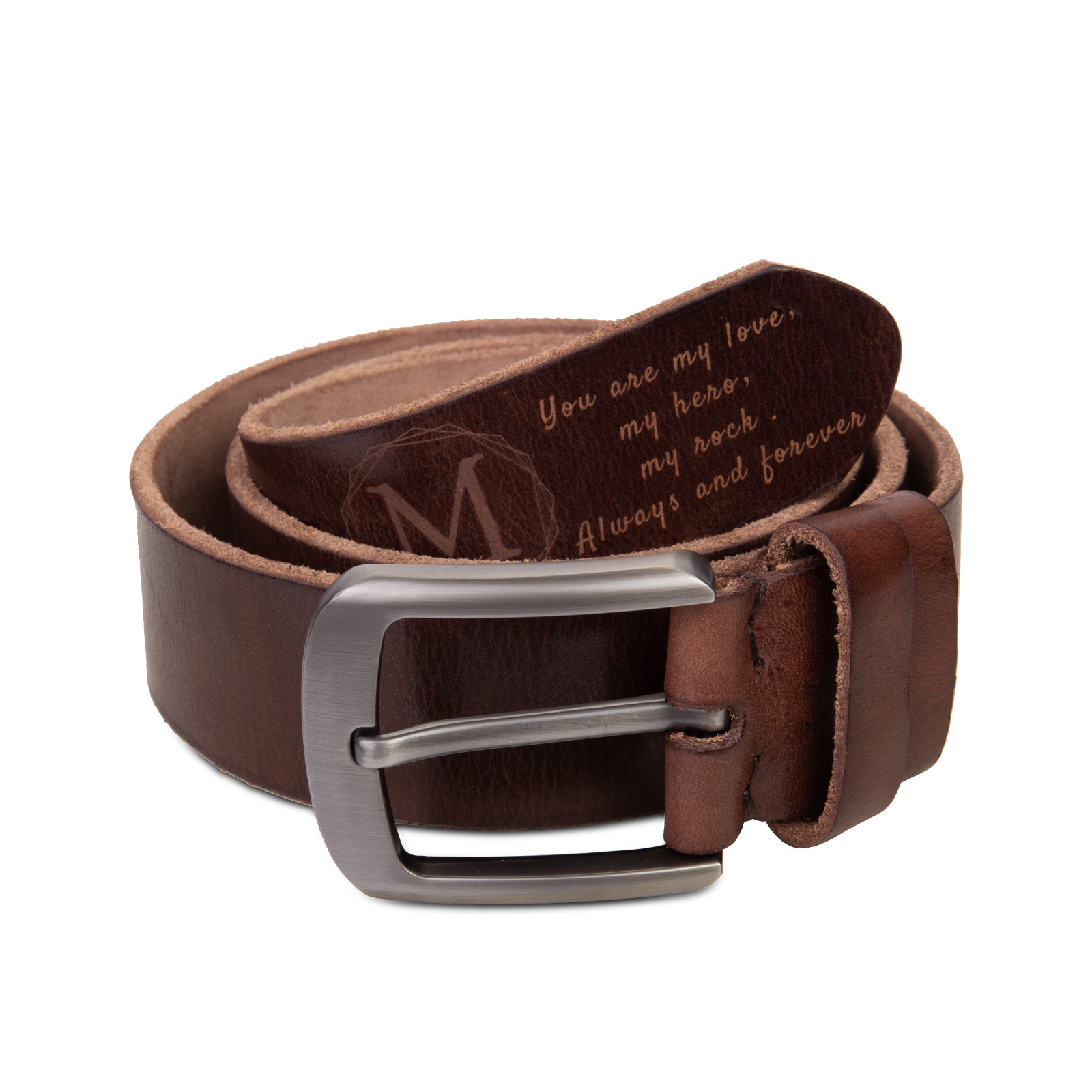 Personalised Genuine Leather Belt Engraved Names Men's Belt for Him-Jessemade AU