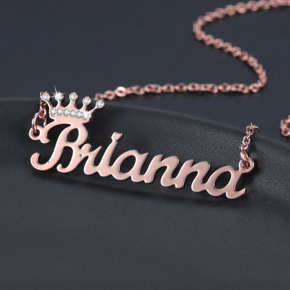 Personalised Crown Necklace Custom 1 Name Necklace Gift For Women-Jessemade AU