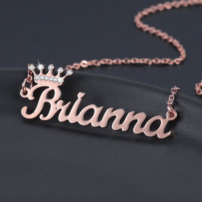 Personalised Crown Necklace Custom 1 Name Necklace Gift For Women-Jessemade AU