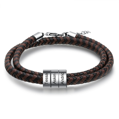 Personalised 3 Beads Men's Bracelet For Him-Jessemade AU
