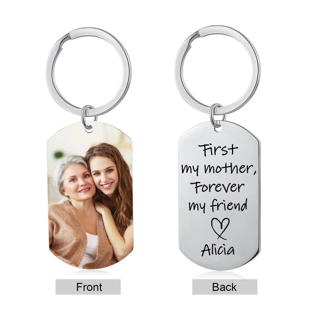 Personalised Mother Photo Keychain First My Mother Forever My Friend Keyring-Jessemade AU