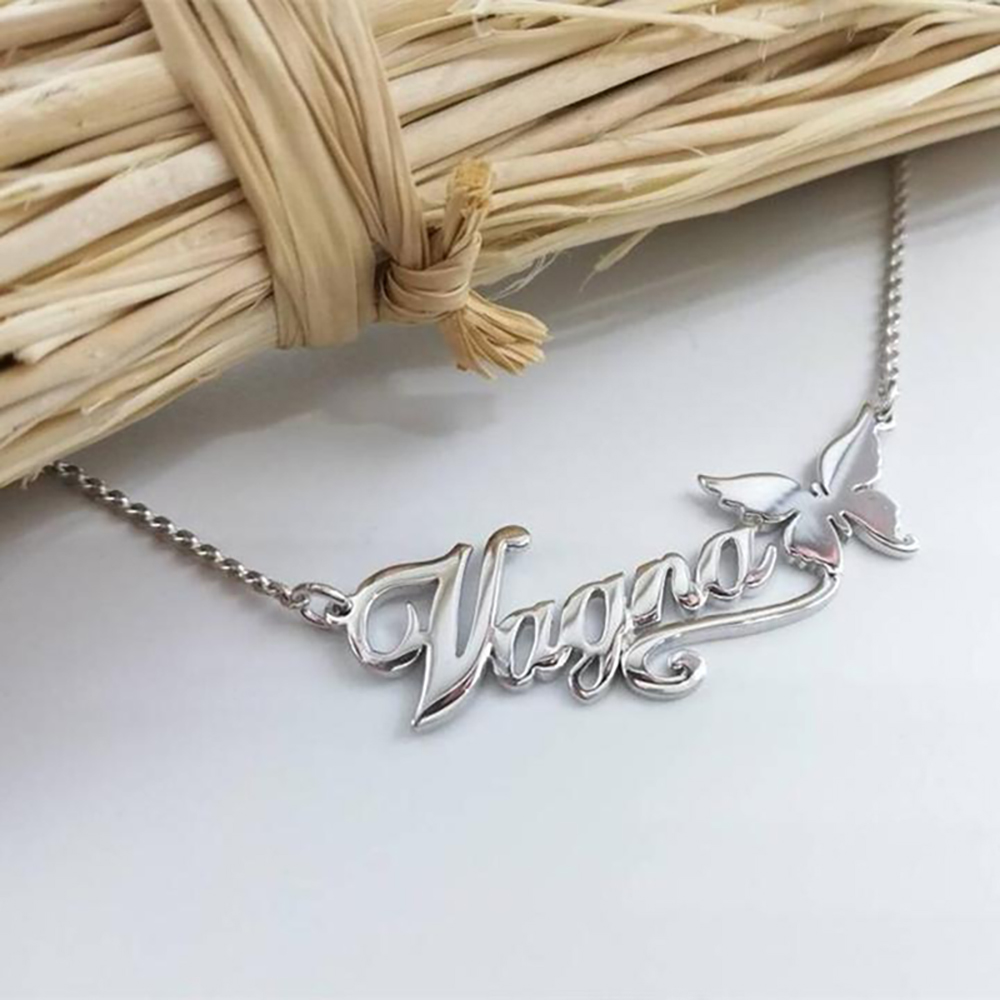 Personalised Butterfly Necklace Custom 1 Name Necklace Gift For Women-Jessemade AU
