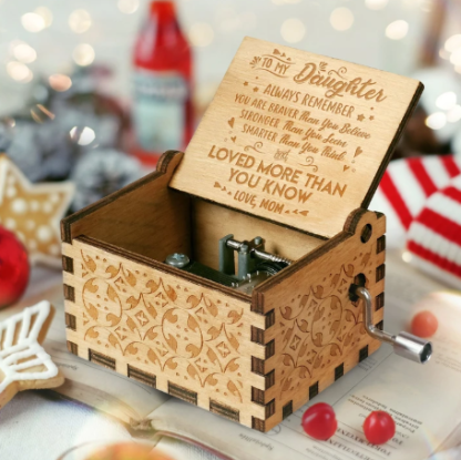To My Daughter-Exquisite Wooden Music Box From Mom To Daughter-Jessemade AU