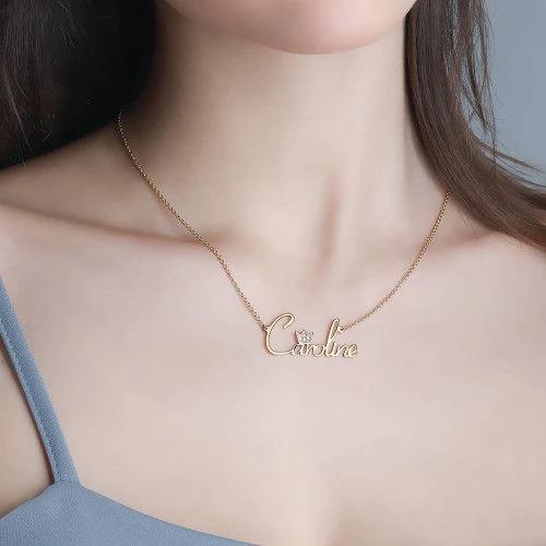 Personalised Crown Necklace Custom 1 Name Necklace Gift For Women-Jessemade AU