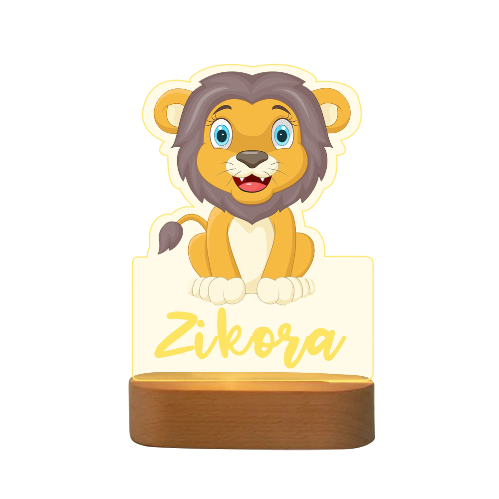 Custom Name Animal Lion Night Light LED Lamp Gifts For Kids-Jessemade AU