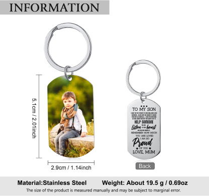 To My Son Keyring Custom Photo Keychain "I Am So Proud Of You" Personalised Gifts For Son-Jessemade AU