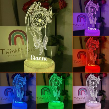 Personalised Dream Catcher Night Light Custom Name Gifts For Kids-Jessemade AU