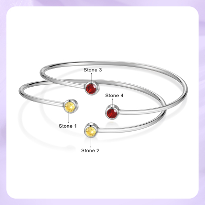 Personalised Women's Bracelet Customised with 4 Birthstones Bracelet Birthday Gift for Women Girls-Jessemade AU