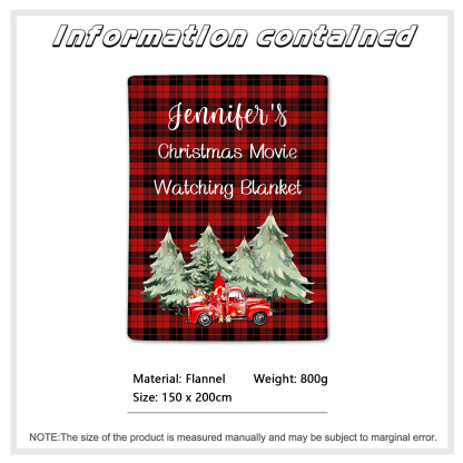 Personalised Christmas Movie Blanket Custom Name Blanket Christmas Gift for Family Friends - Christmas Movie Watching Blanket-Jessemade AU