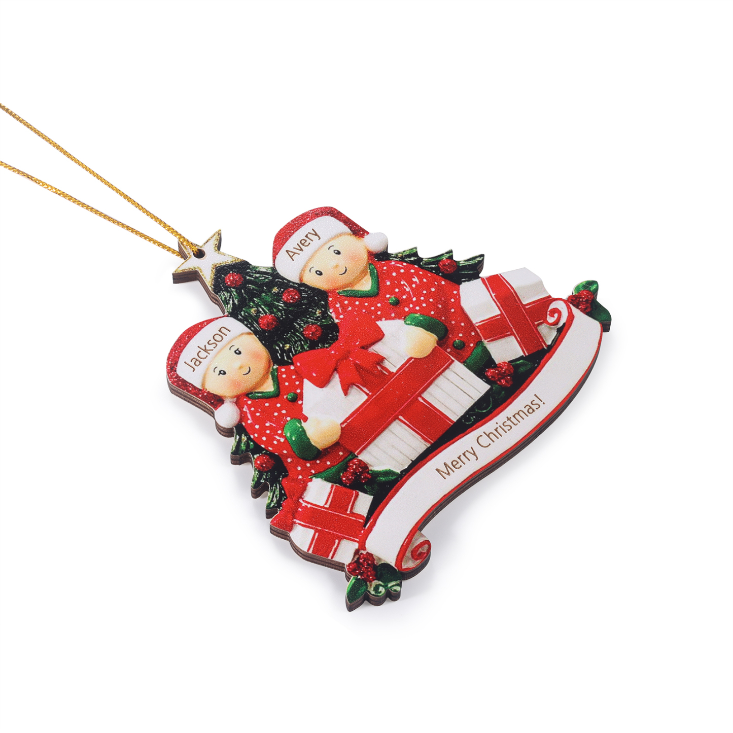 Personalised Christmas Tree Ornament Custom 2 Family Members Names Ornament-Jessemade AU