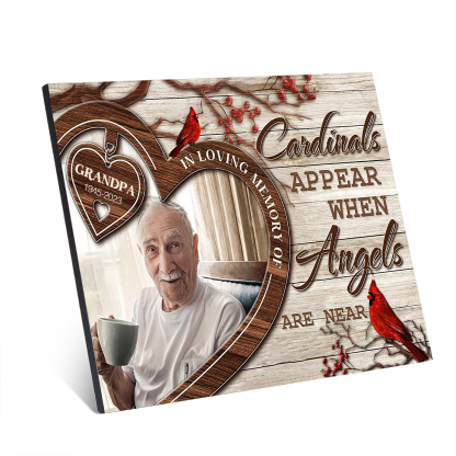 Personalised Memorial Photo Frame Cardinal Wood Signs-Jessemade AU